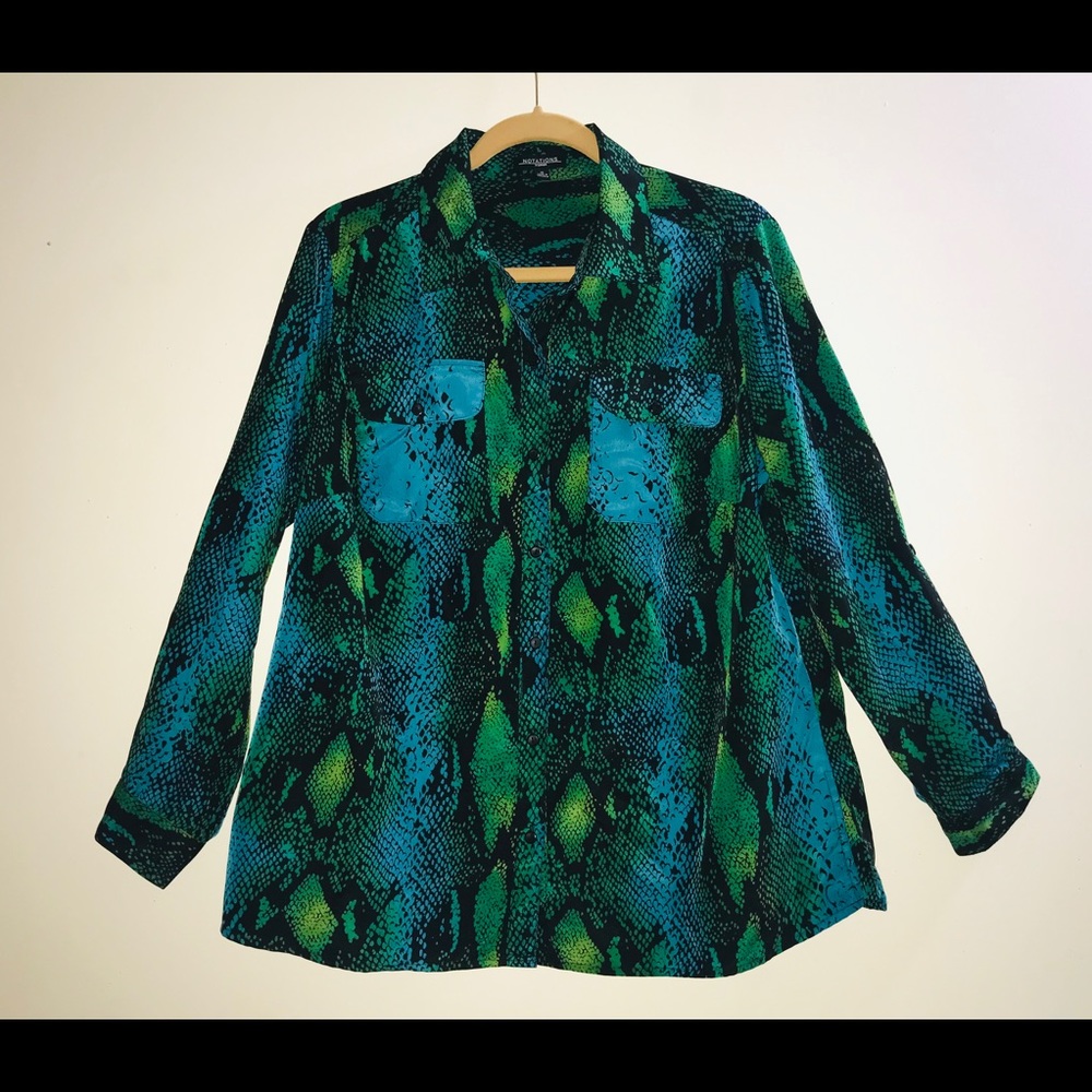 Green and blue formal top 1x